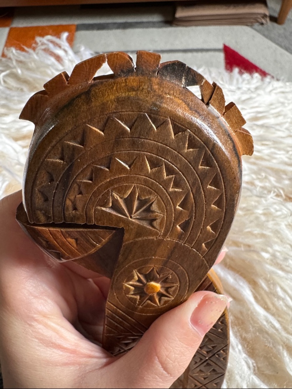 Hand-Carved Wooden Nutcracker - Natural Brown - Picture 8 of 8